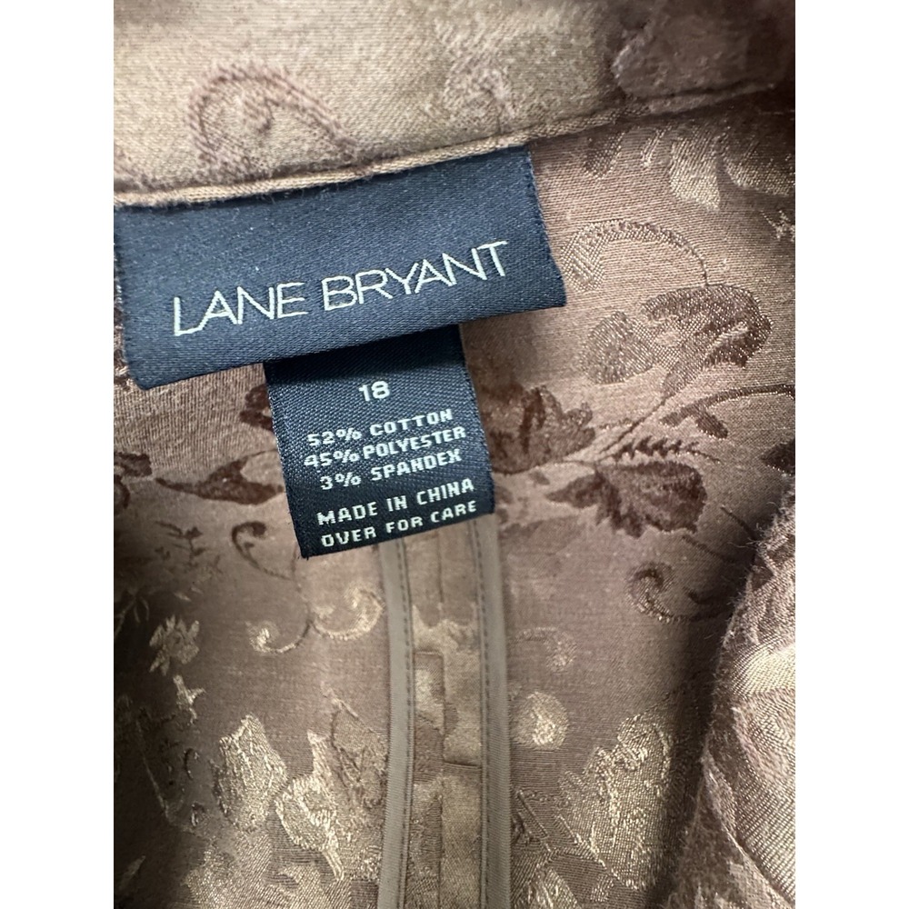 Lane Bryant Floral Brocade Tapestry Blazer 18 W Cottagecore 3/4 sleeve Belted - Picture 6 of 8